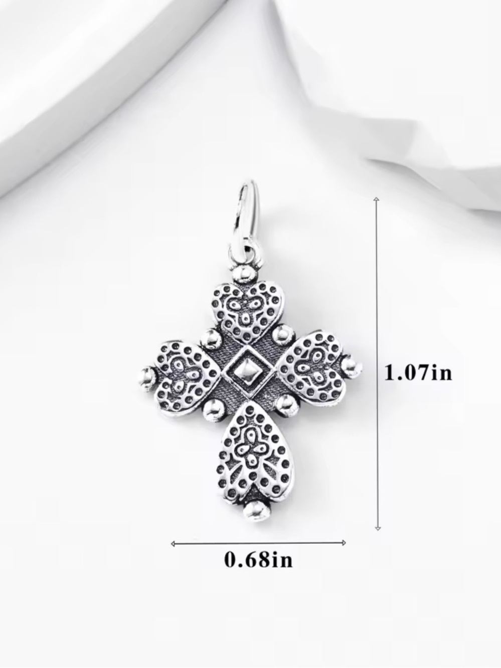 Sterling Silver Filigree Cross Pendant - Silver - Picture 2 of 5